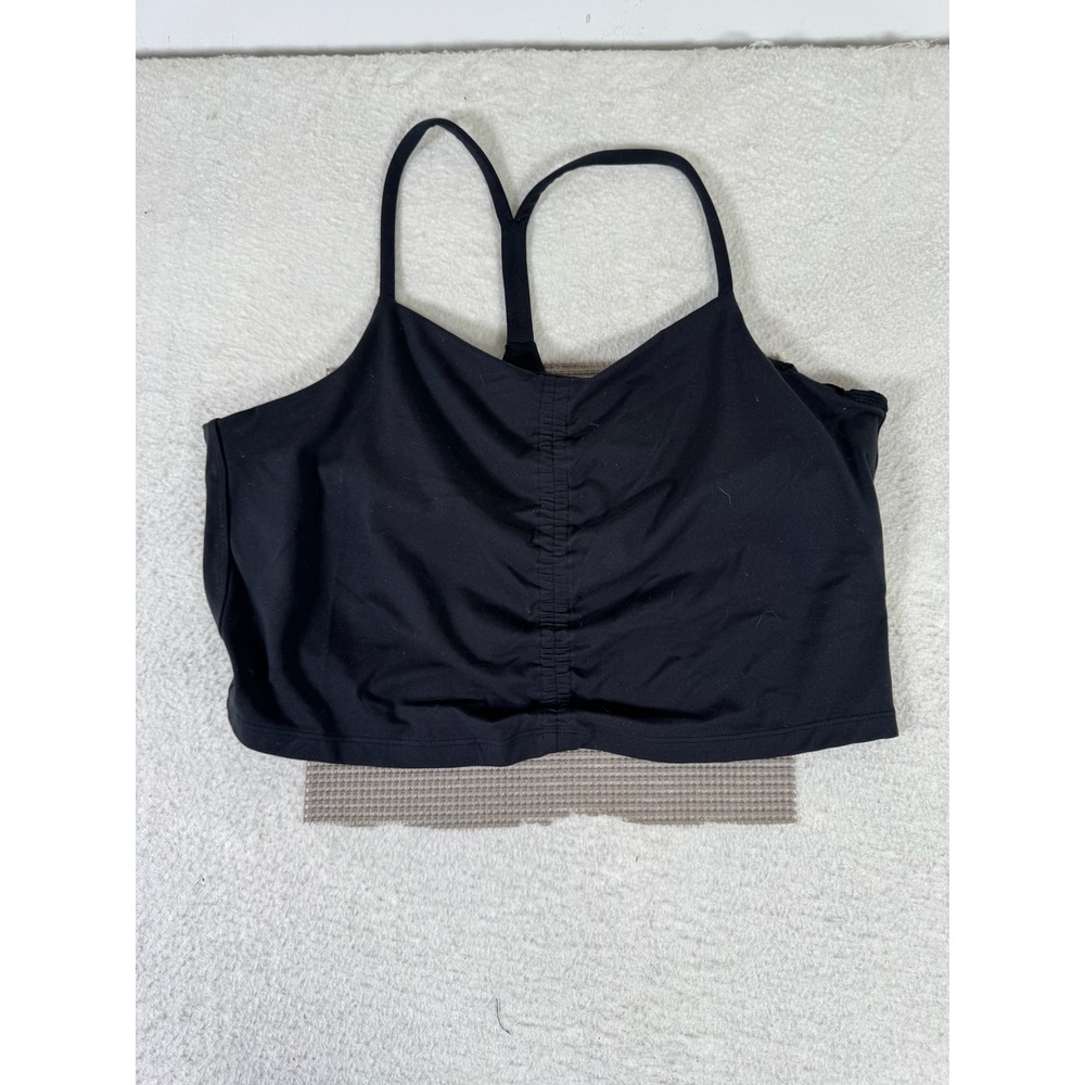 All in Motion Activewear Top Womens Large Black Good Ruched Racerback Tank